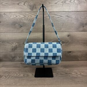 Forever 21 Shoulder Purse Bag Women's One Size Checkered Light Blue/ Dark Blue
